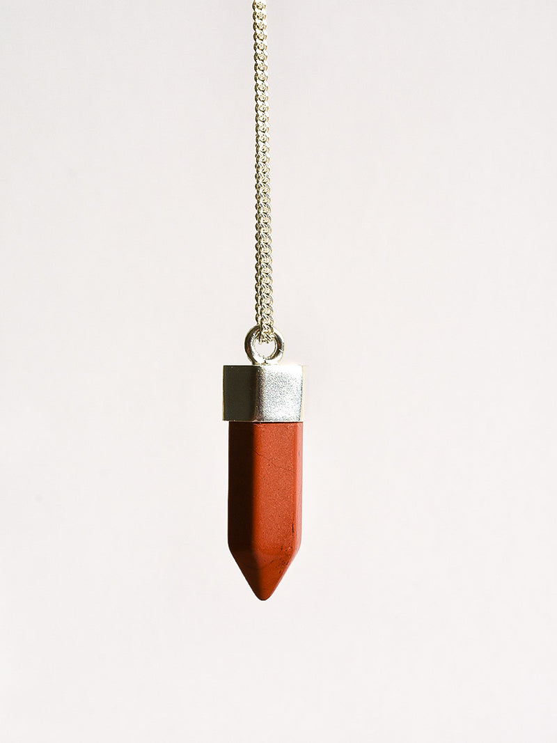 Collar Punta jaspe rojo