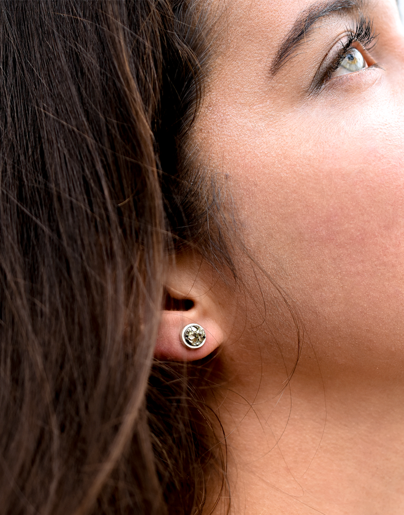 Aretes Drusa pirita circular 6mm