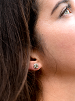 Aretes Drusa pirita circular 6mm - Miniatura 1